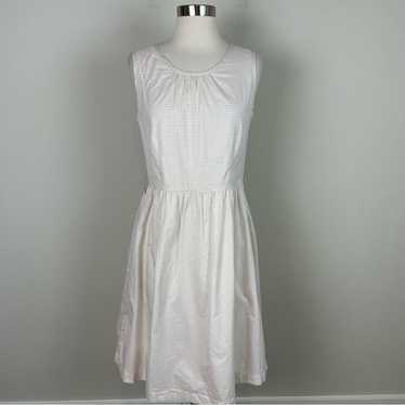 Hadleigh's Tan White Graph Check Sleeveless Dress… - image 1