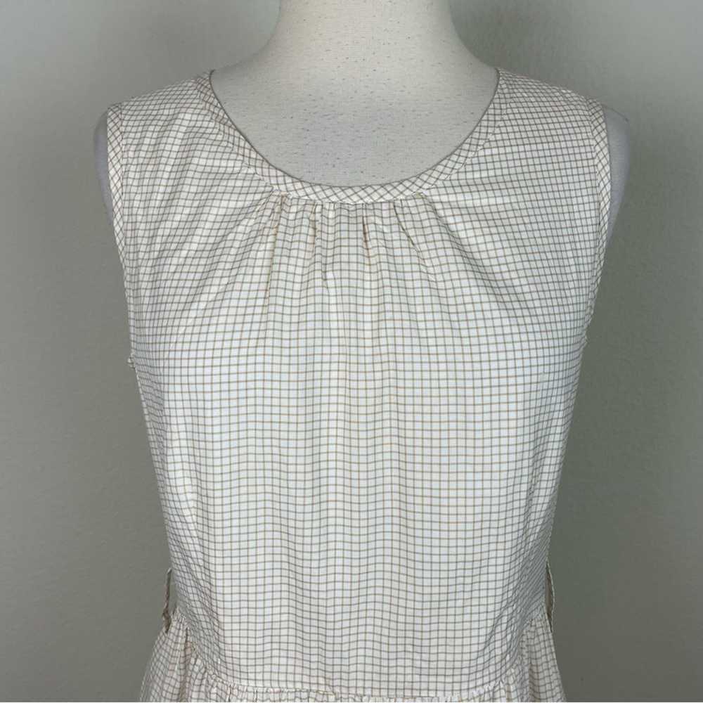 Hadleigh's Tan White Graph Check Sleeveless Dress… - image 2