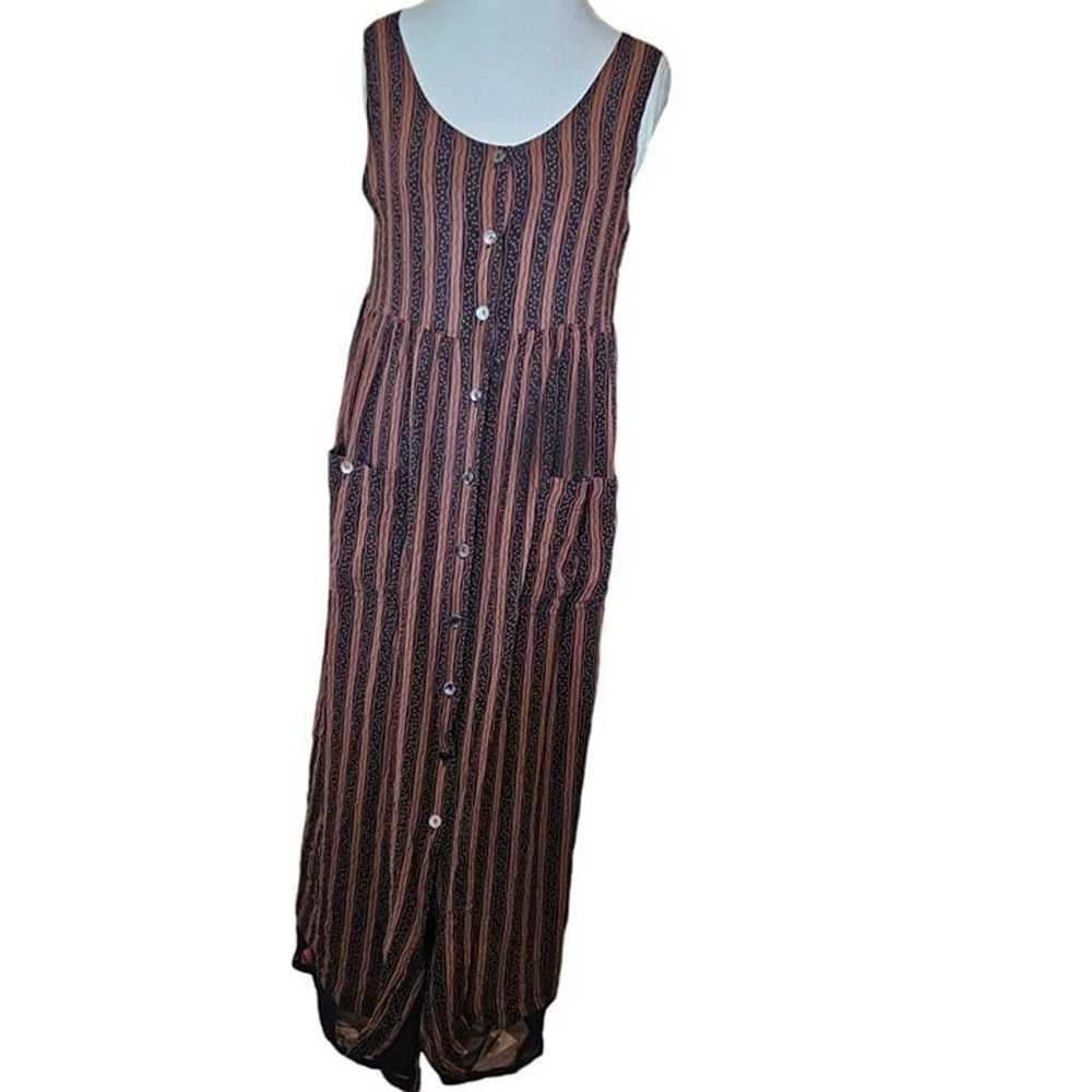 Vintage Womens Medium Silk Sleeveless Maxi Dress … - image 2