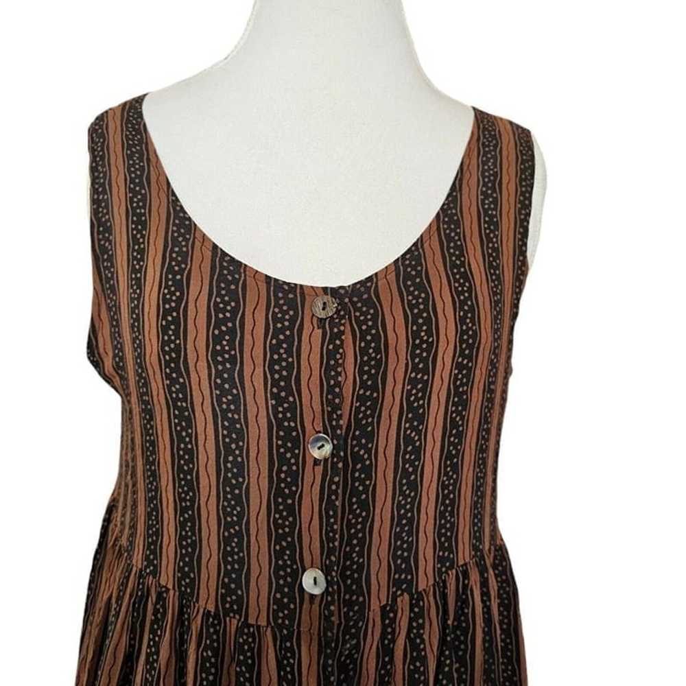 Vintage Womens Medium Silk Sleeveless Maxi Dress … - image 3