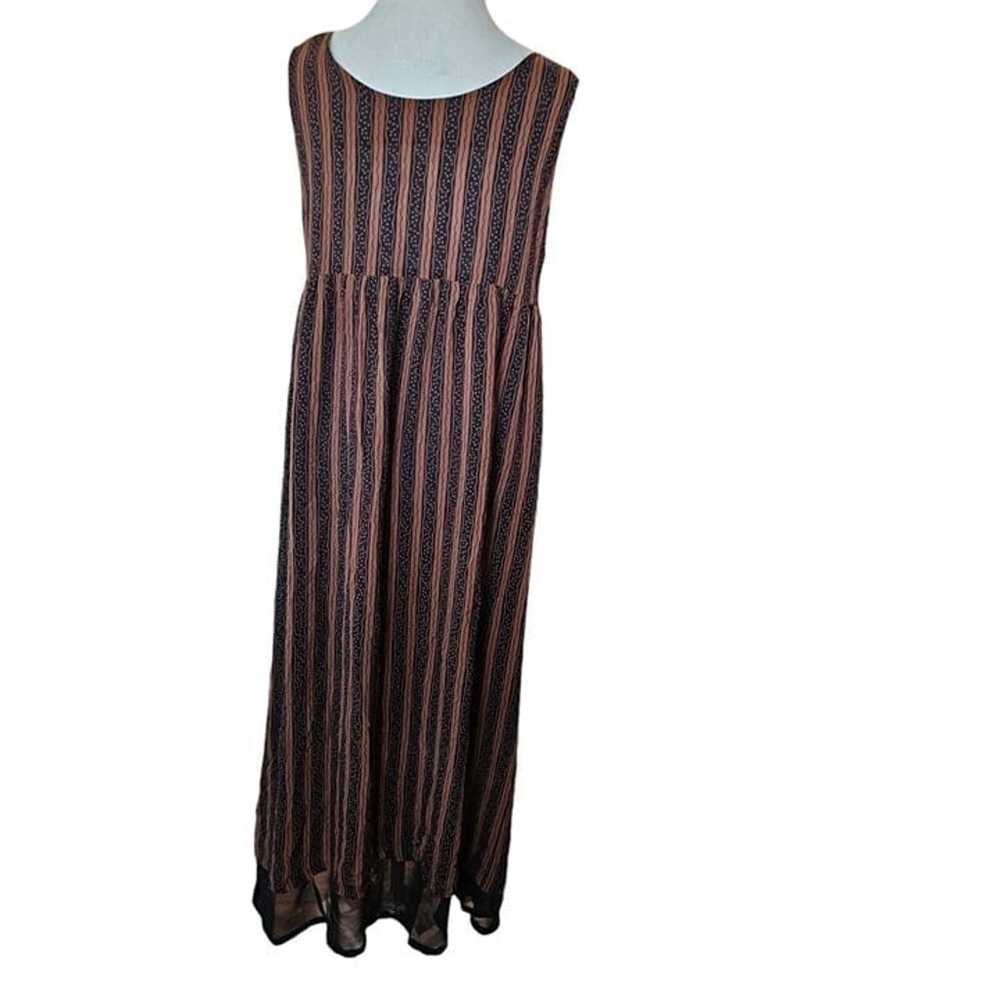 Vintage Womens Medium Silk Sleeveless Maxi Dress … - image 5