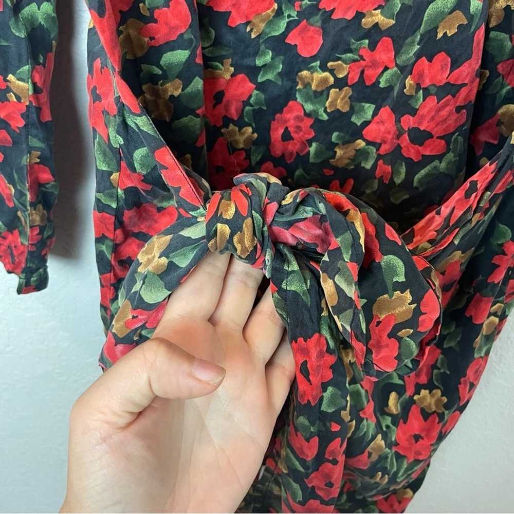 MARY JO BRUNO Vintage Floral 100% Silk Dress - image 4