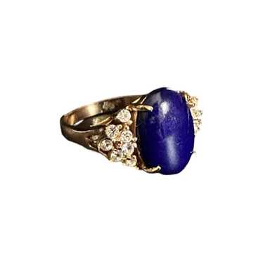 Vintage Lapis And Cubic Zirconia Ring