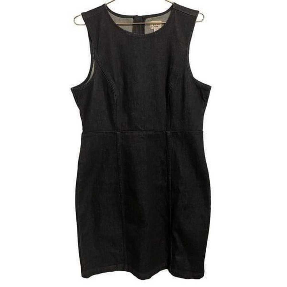 J. Crew Dark Wash Sleeveless Denim Dress Size 14 - image 1