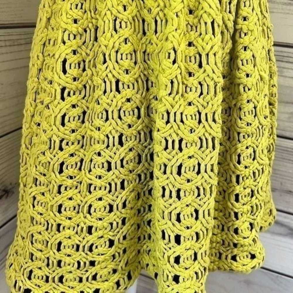 Hunter Bell Yellow & Black Crochet Skater Dress - image 3