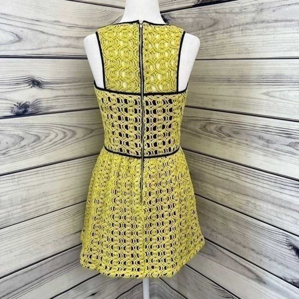 Hunter Bell Yellow & Black Crochet Skater Dress - image 4