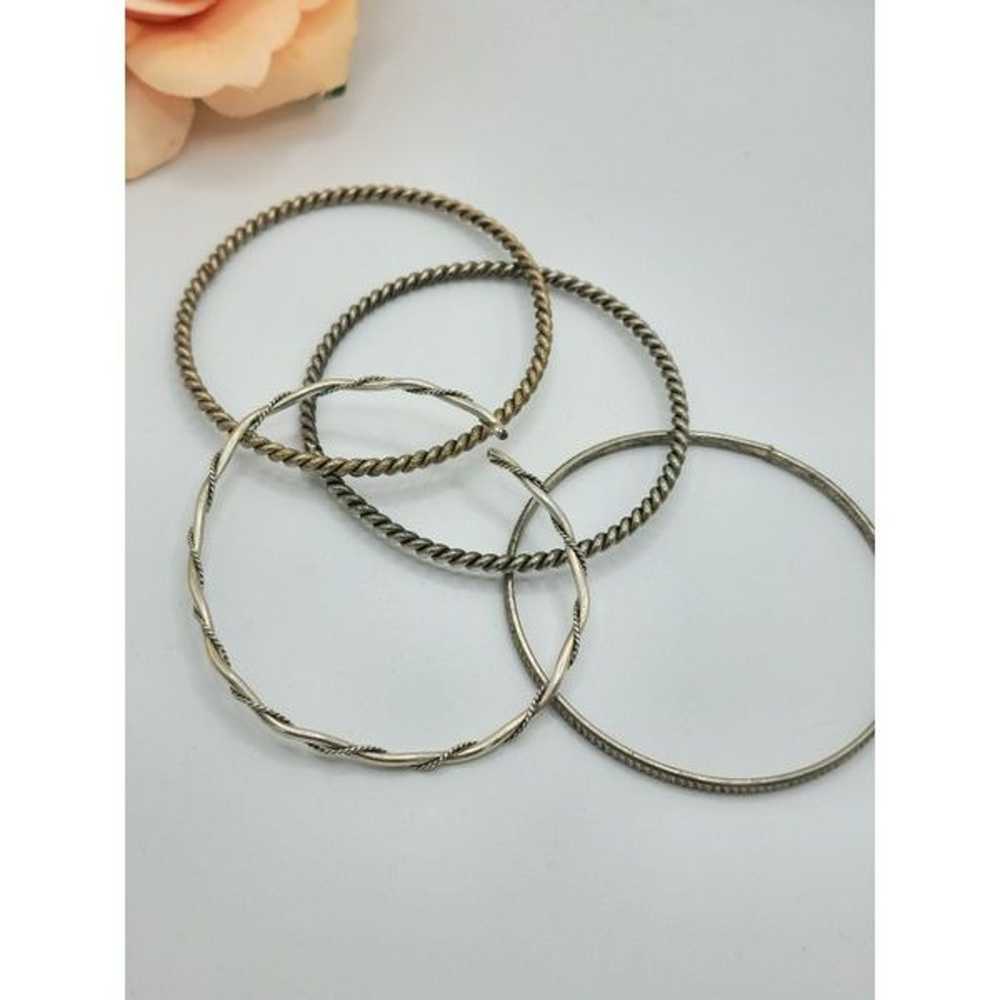 Vintage sterling silver bangle bracelets bundle - image 3