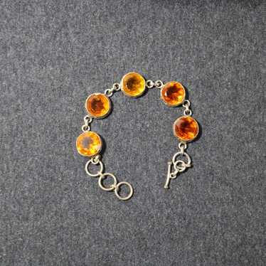 vintage costume jewelry yellow/orange crystal Brac