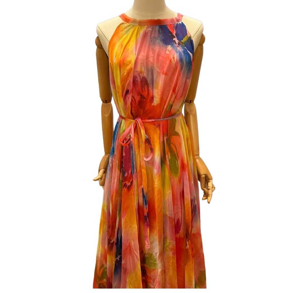 Floral Medeshe Chiffon Flowy sleevless maxi summe… - image 5