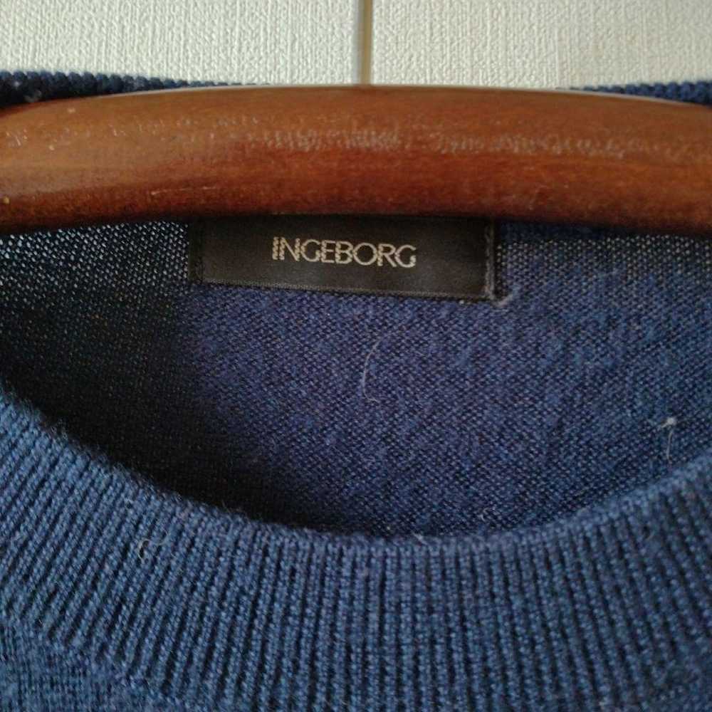 INGEBORG Navy Long Sleeve Knit Dress - image 2