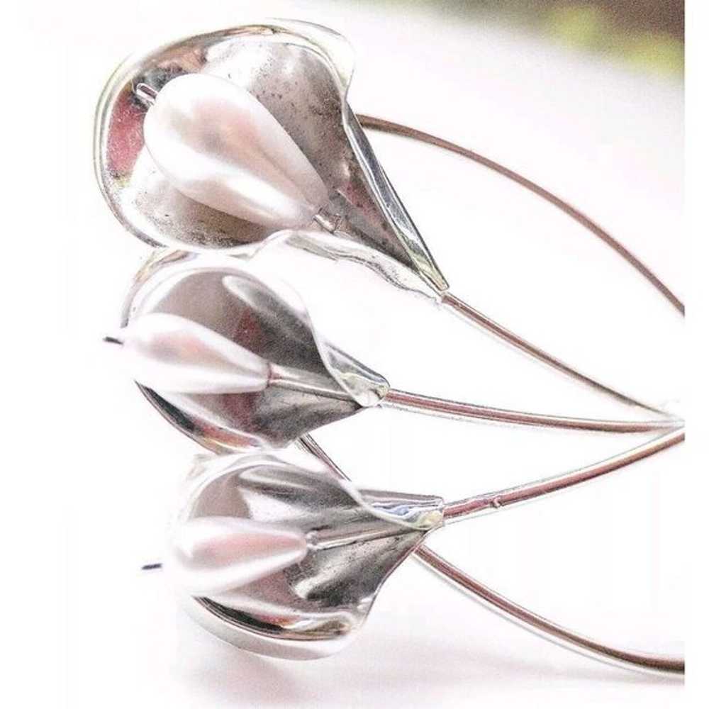 Beaucraft Sterling Silver Faux Pearl Calla Lily B… - image 8