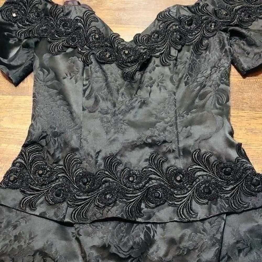 Vintage Scott McClintock black sheath Brocade Bod… - image 3