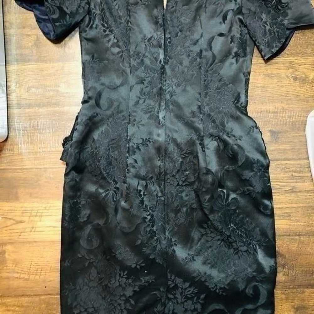 Vintage Scott McClintock black sheath Brocade Bod… - image 6