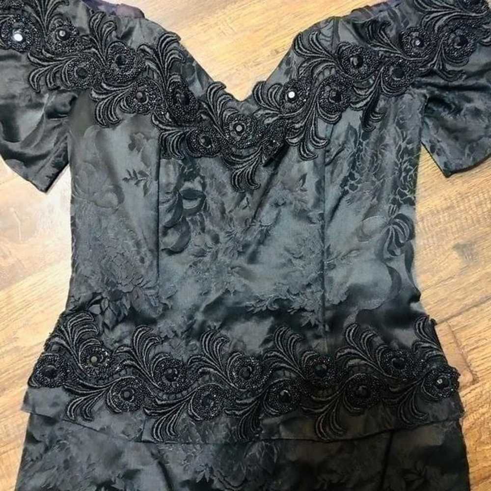 Vintage Scott McClintock black sheath Brocade Bod… - image 9