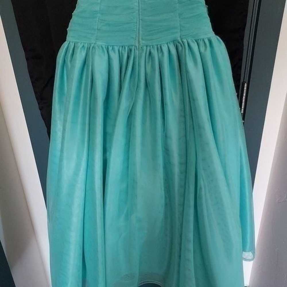 Morgan and Company Teal Strapless Prom Dress - image 10