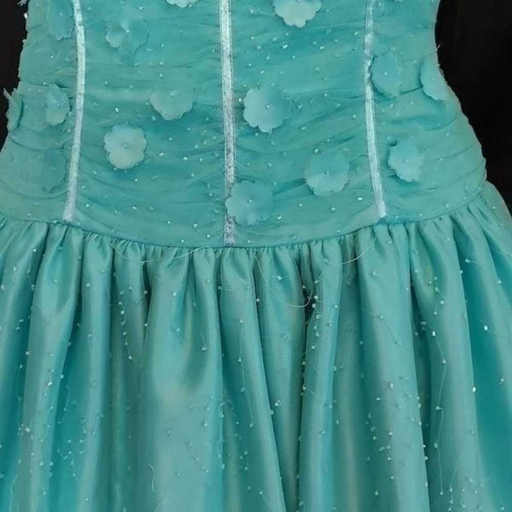 Morgan and Company Teal Strapless Prom Dress - image 4