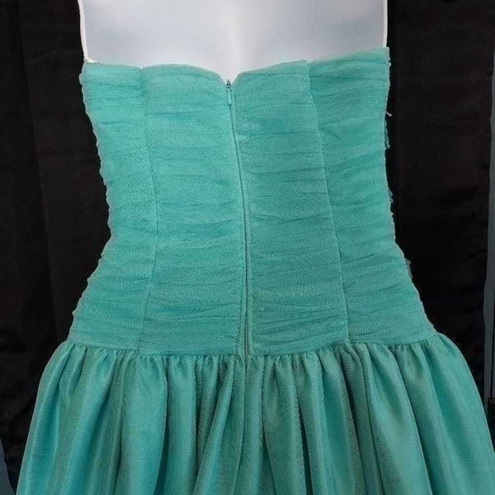 Morgan and Company Teal Strapless Prom Dress - image 9