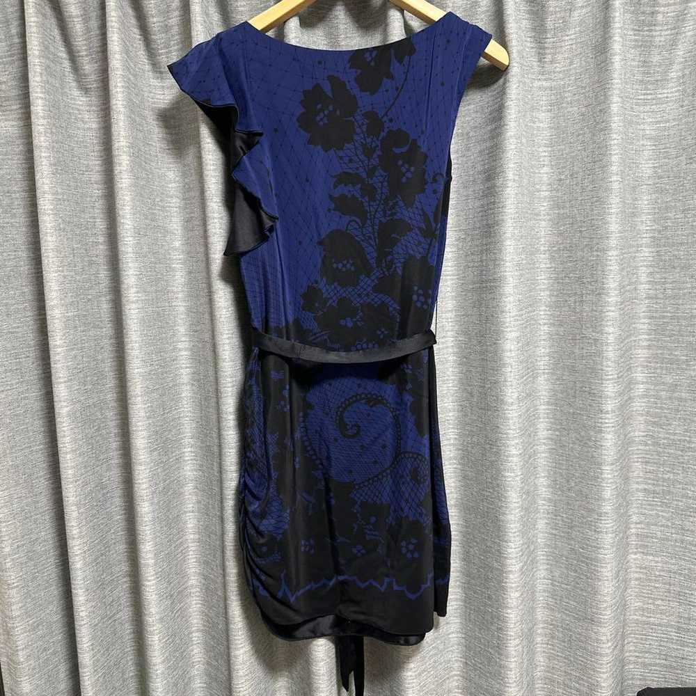 Navy Black Floral Sleeveless Dress - image 3