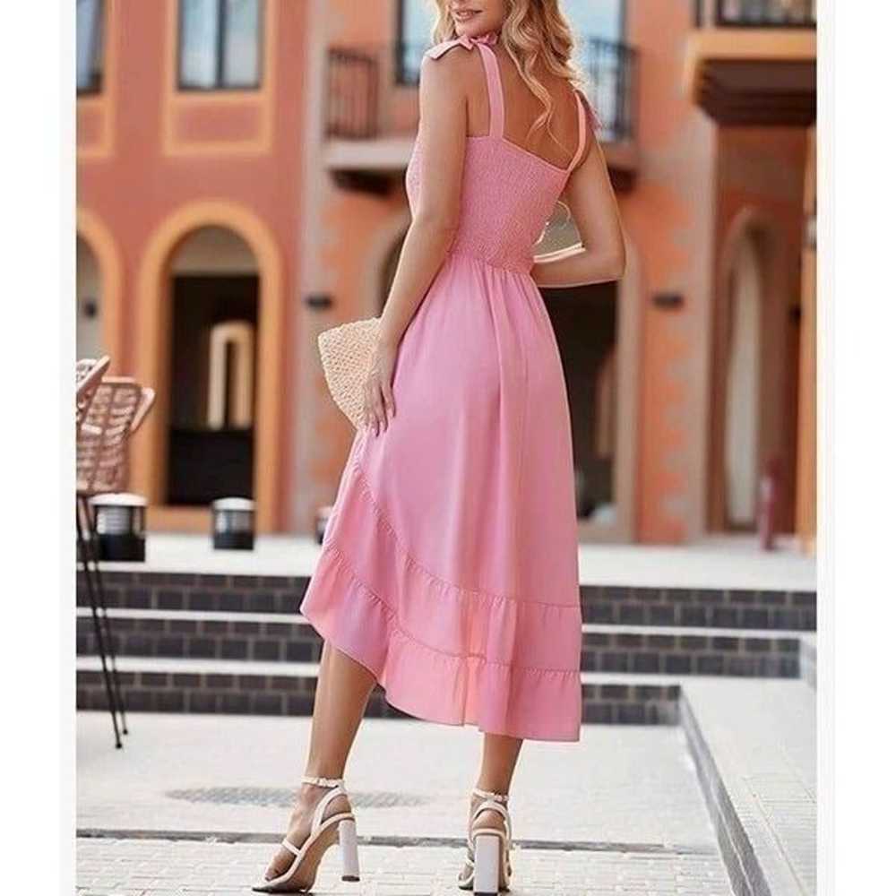 Spaghetti Strap Smoked Tiered High-Low Maxi Dress - image 5