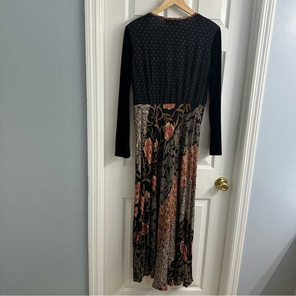 Vintage Maxi Dress Long Sleeve Whimsigoth Black F… - image 5