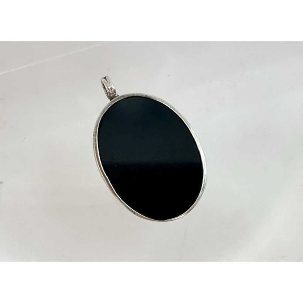 Vintage Sterling Silver Oval Onyx Inlaid Minimali… - image 6