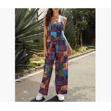 Boho Multicolored Wide Leg Jumpsuit