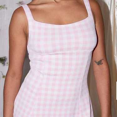 Frankies Bikinis Preppy Pink Designer Y2K Gingham… - image 1