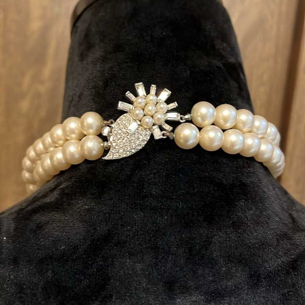 marvella pearl necklace vintage double strand sty… - image 1