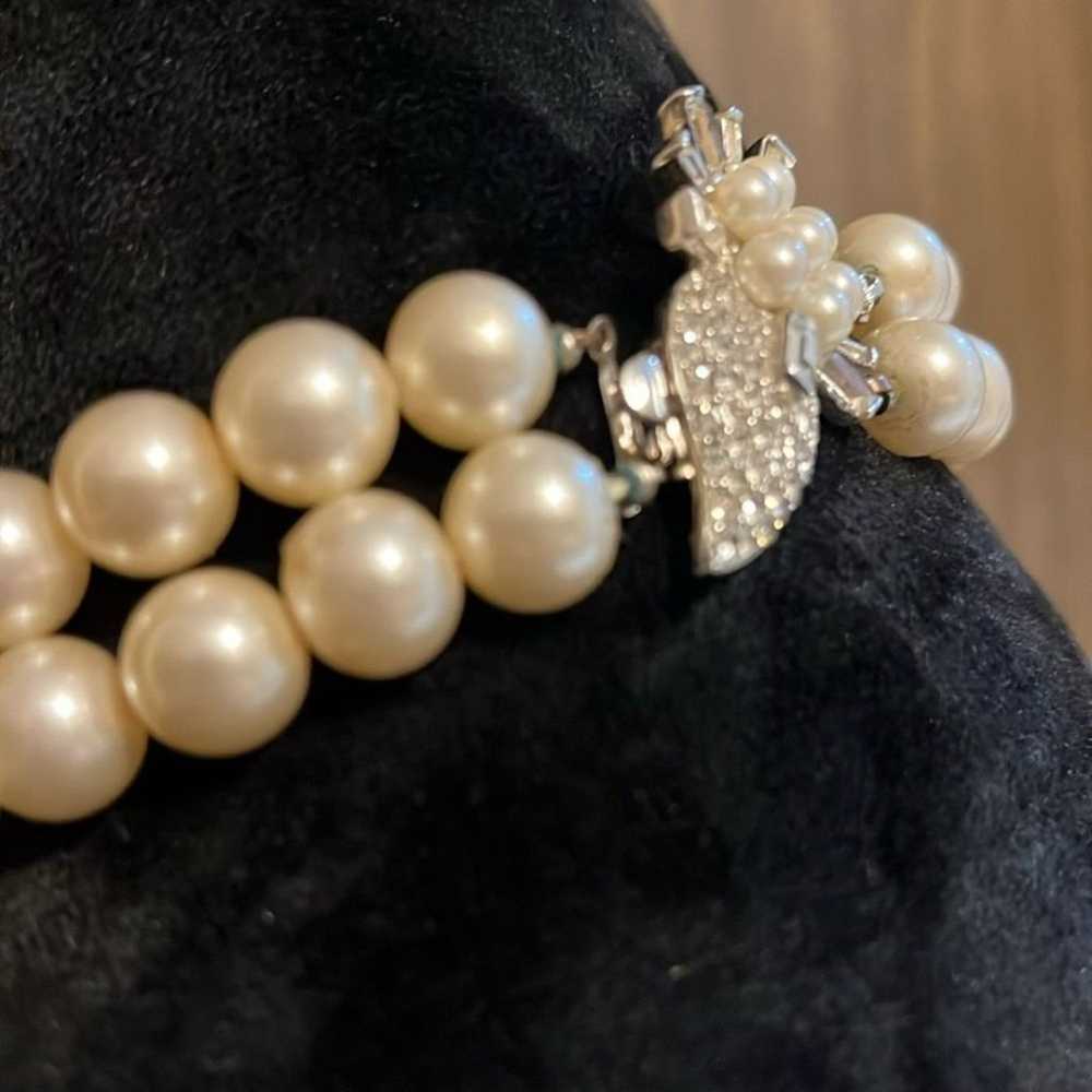 marvella pearl necklace vintage double strand sty… - image 3