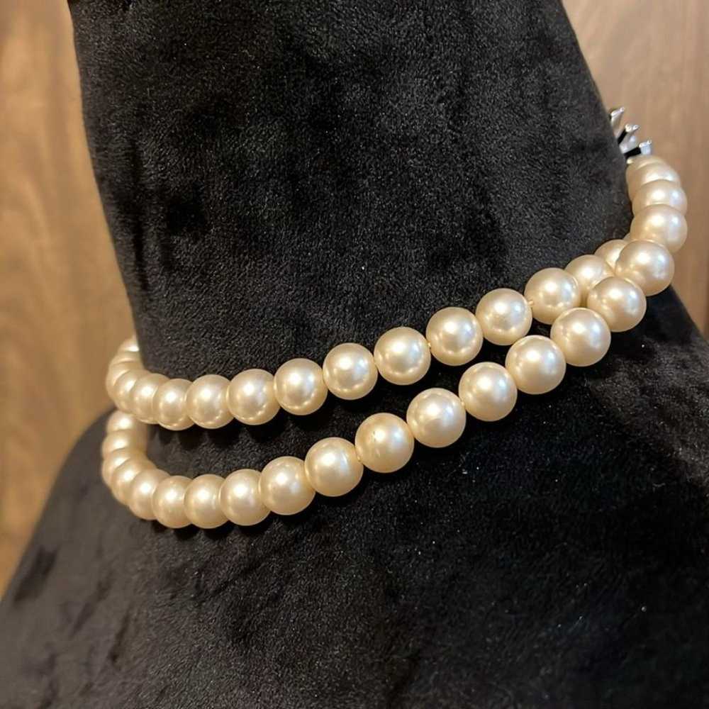 marvella pearl necklace vintage double strand sty… - image 4