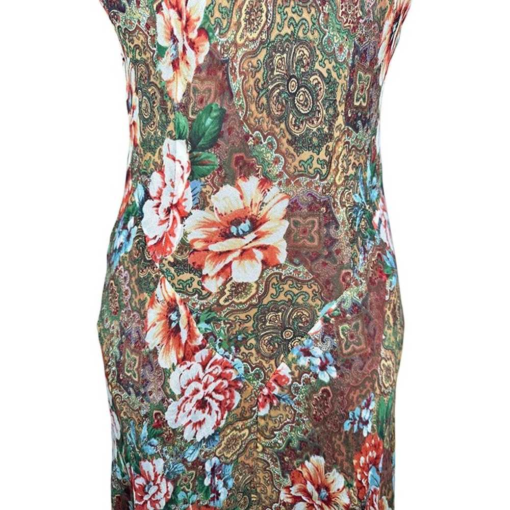 Vintage I.C.E Dress Size 8 Silk Floral Grunge Whi… - image 3