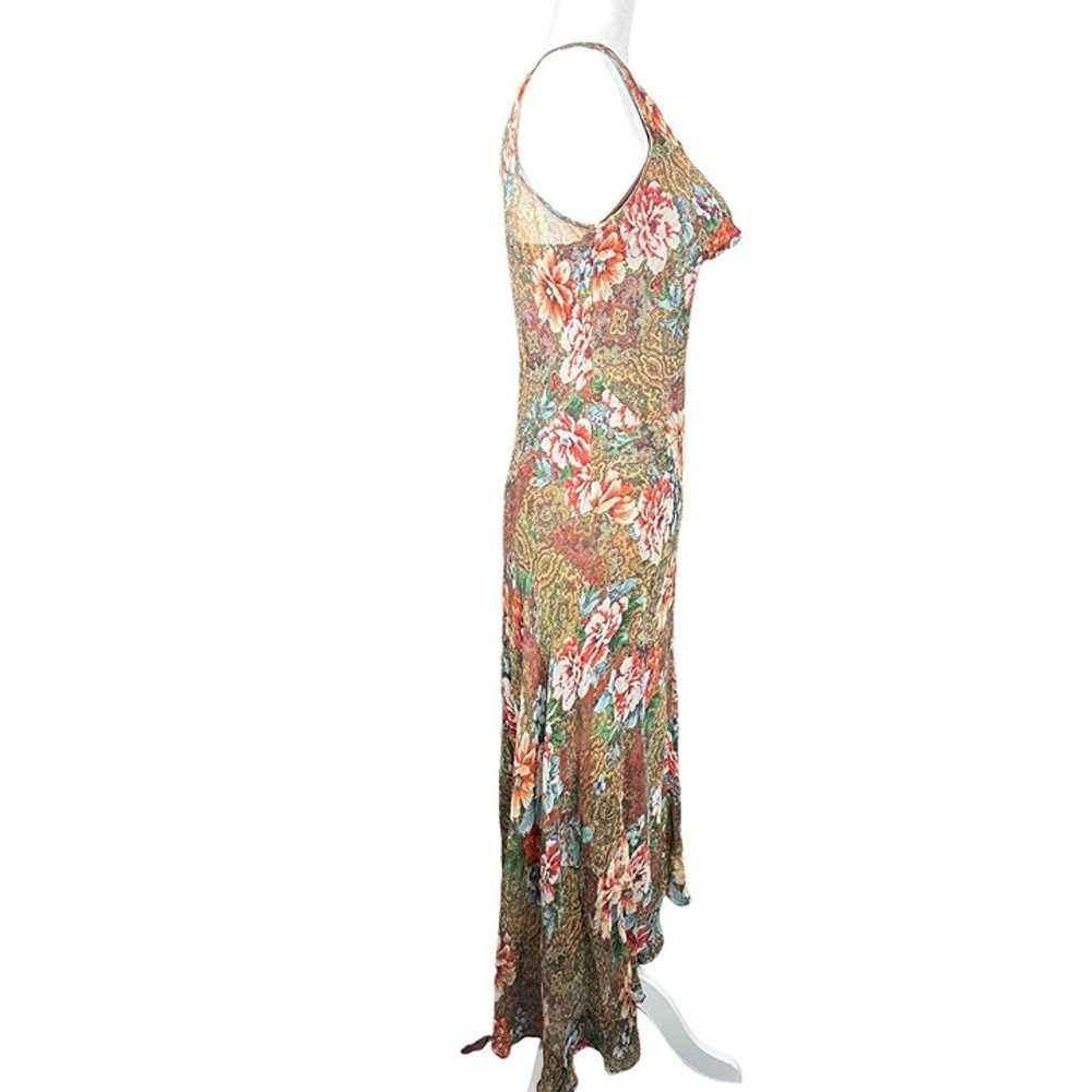 Vintage I.C.E Dress Size 8 Silk Floral Grunge Whi… - image 5