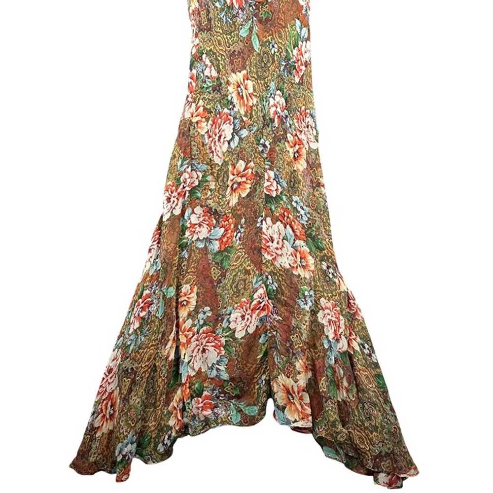 Vintage I.C.E Dress Size 8 Silk Floral Grunge Whi… - image 7