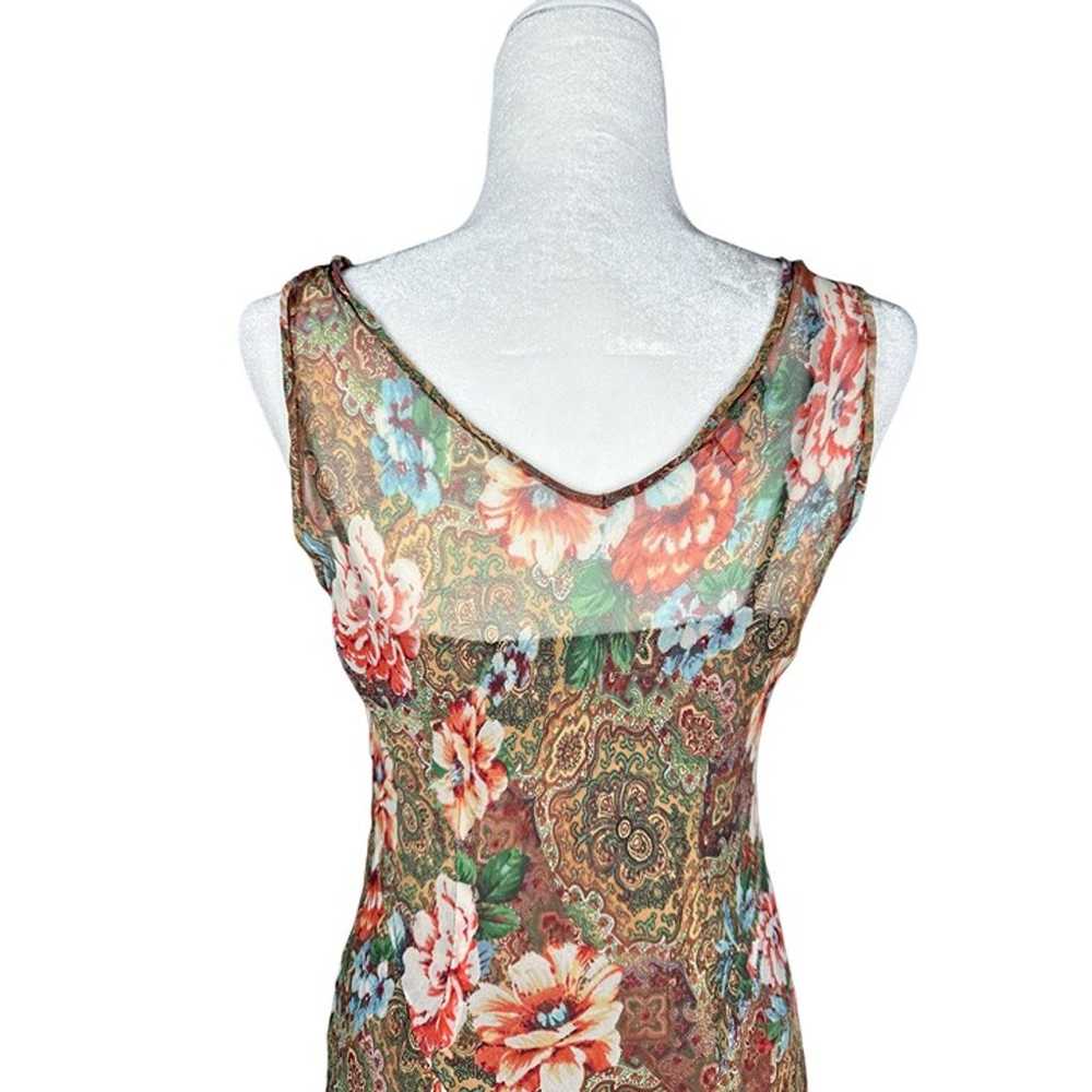 Vintage I.C.E Dress Size 8 Silk Floral Grunge Whi… - image 9