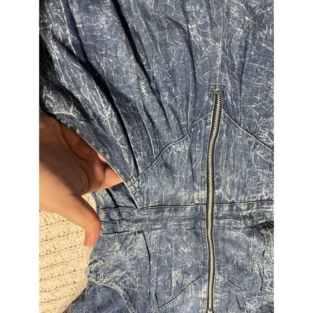 VTG 80s FADS Acid Wash Jumpsuit Zip Front Denim P… - image 11