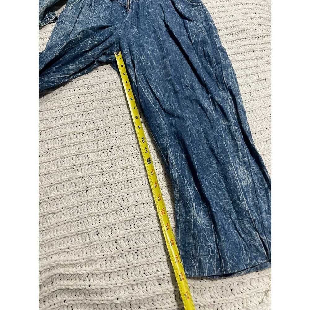 VTG 80s FADS Acid Wash Jumpsuit Zip Front Denim P… - image 5