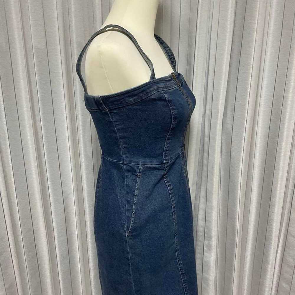 Denim cami dress, long length, front zipper. - image 5