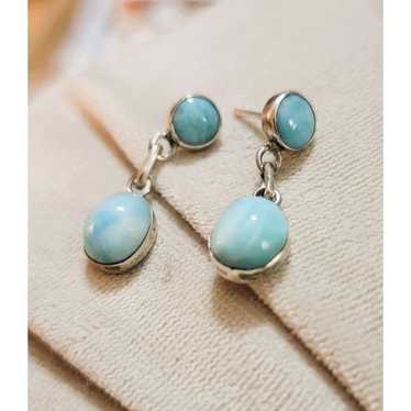 Genuine natural Larimar gemstones Sterling Silver 