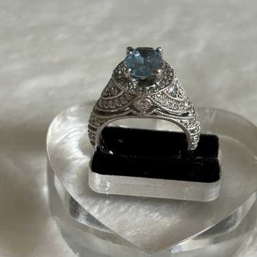 Vintage Blue Topaz & Sterling Silver 925 ring