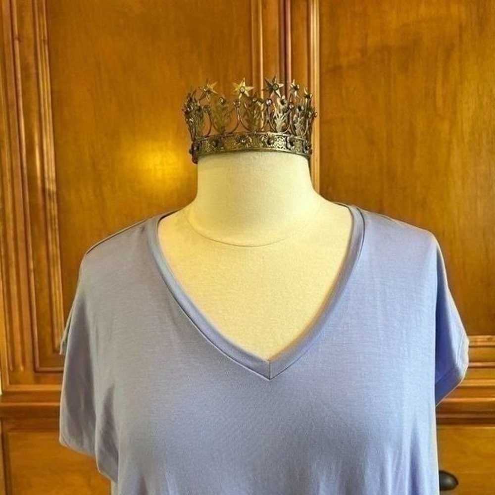 Eileen Fisher Lavendar V Neck Size Medium - image 2