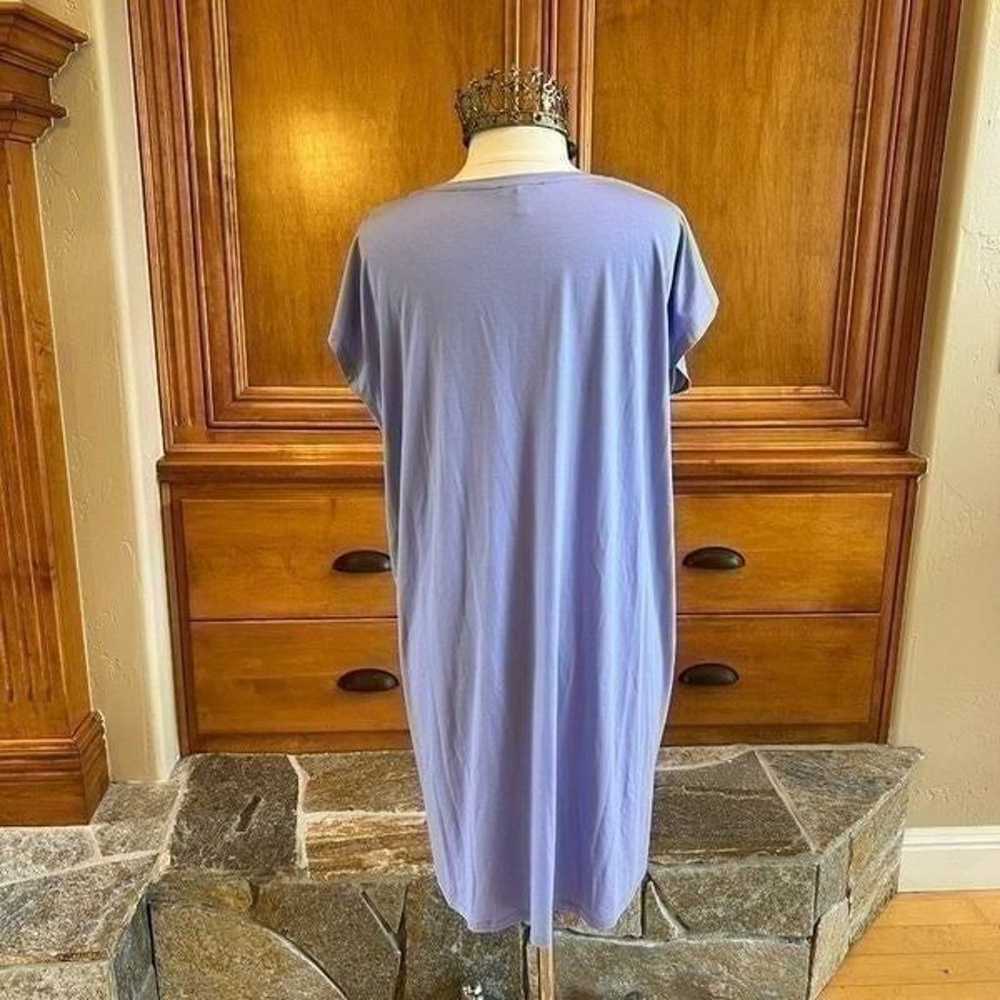 Eileen Fisher Lavendar V Neck Size Medium - image 4