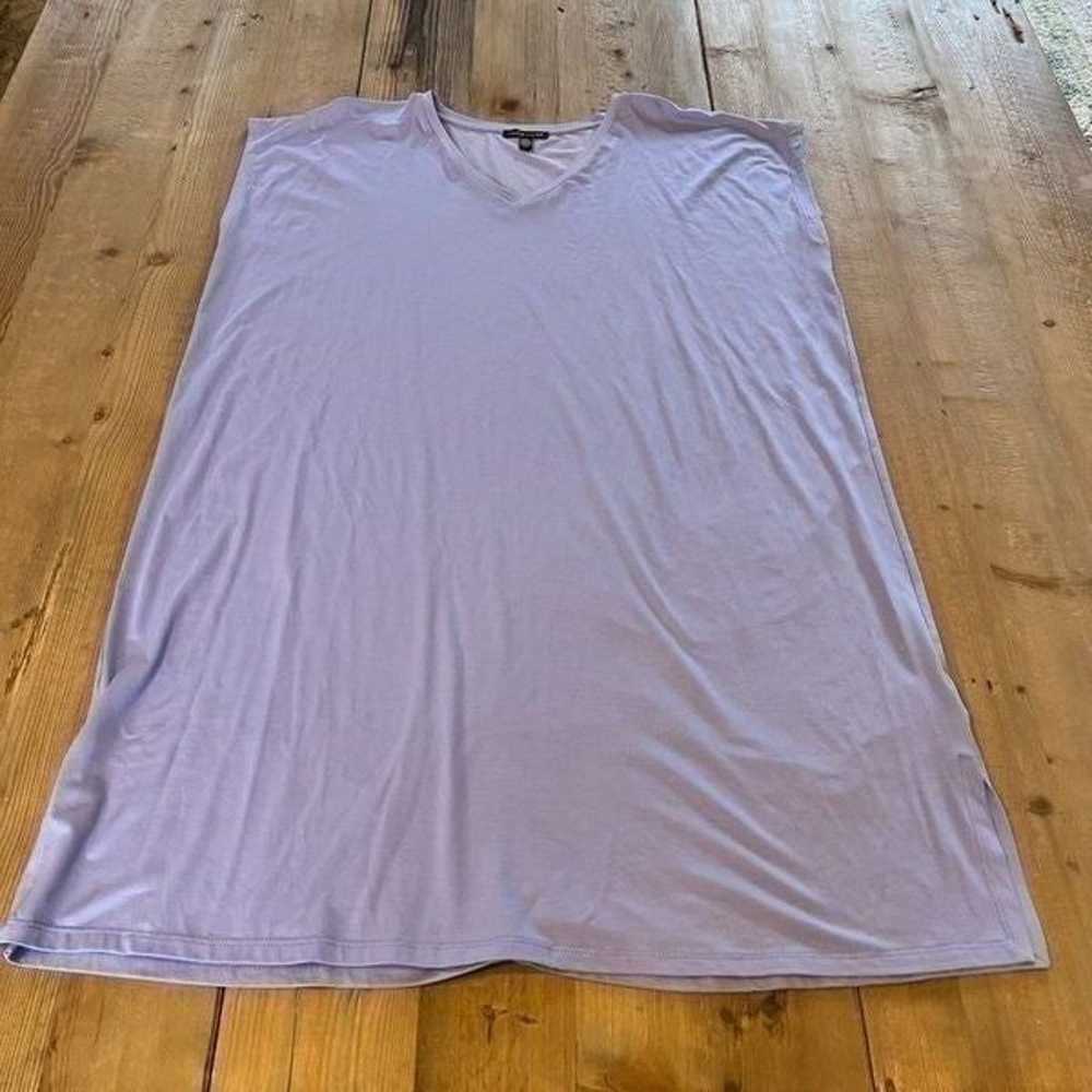 Eileen Fisher Lavendar V Neck Size Medium - image 8