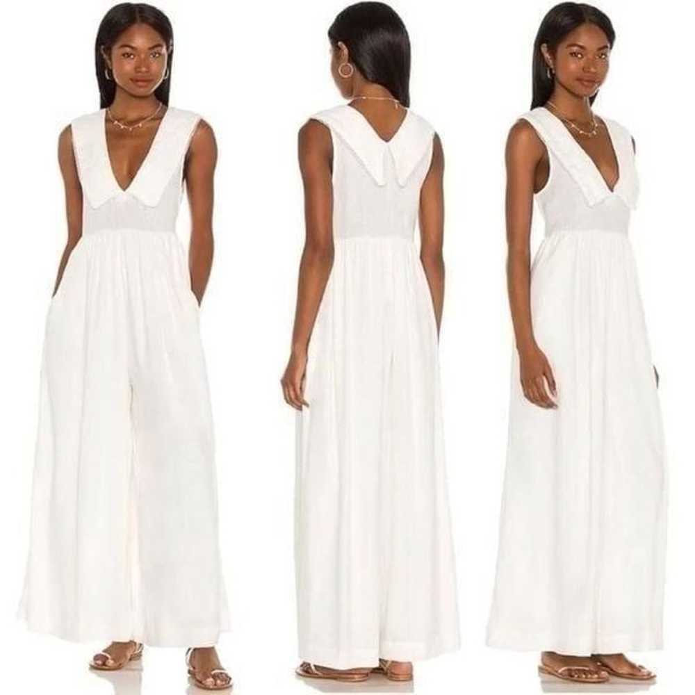 Free People Big Love White Linen Blend Wide Leg J… - image 2