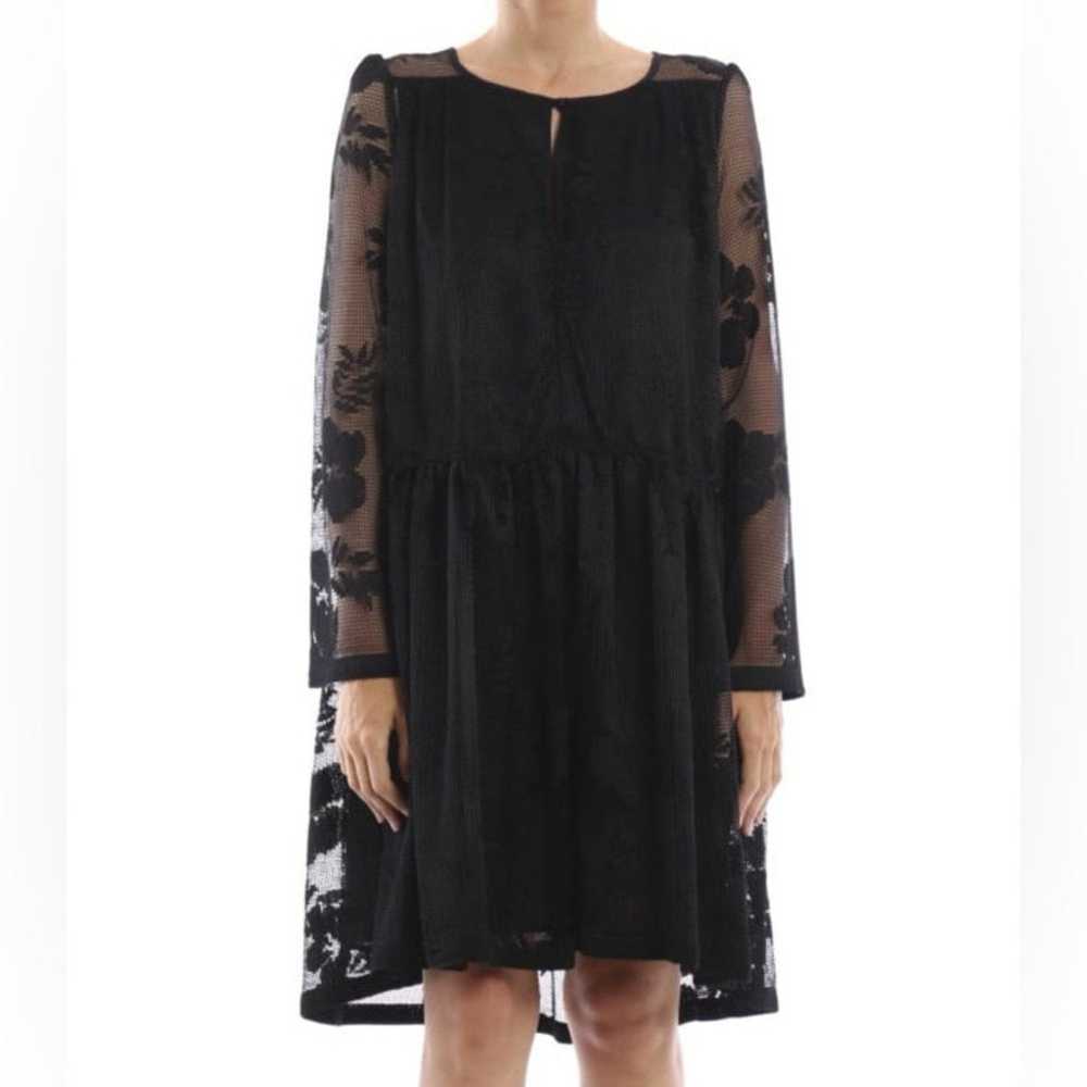 SEE BY CHLOÉ Floral net dress Black lace size 40 … - image 2