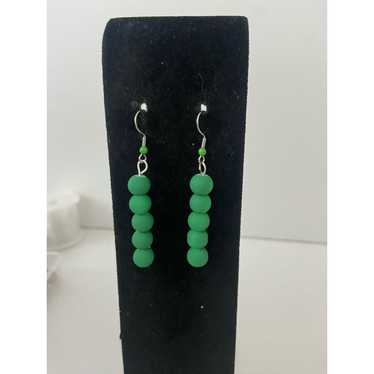 Handmade Handmade green bead earrings