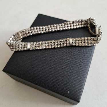 Kramer of New York Silver Rhinestone Bracelet Vint