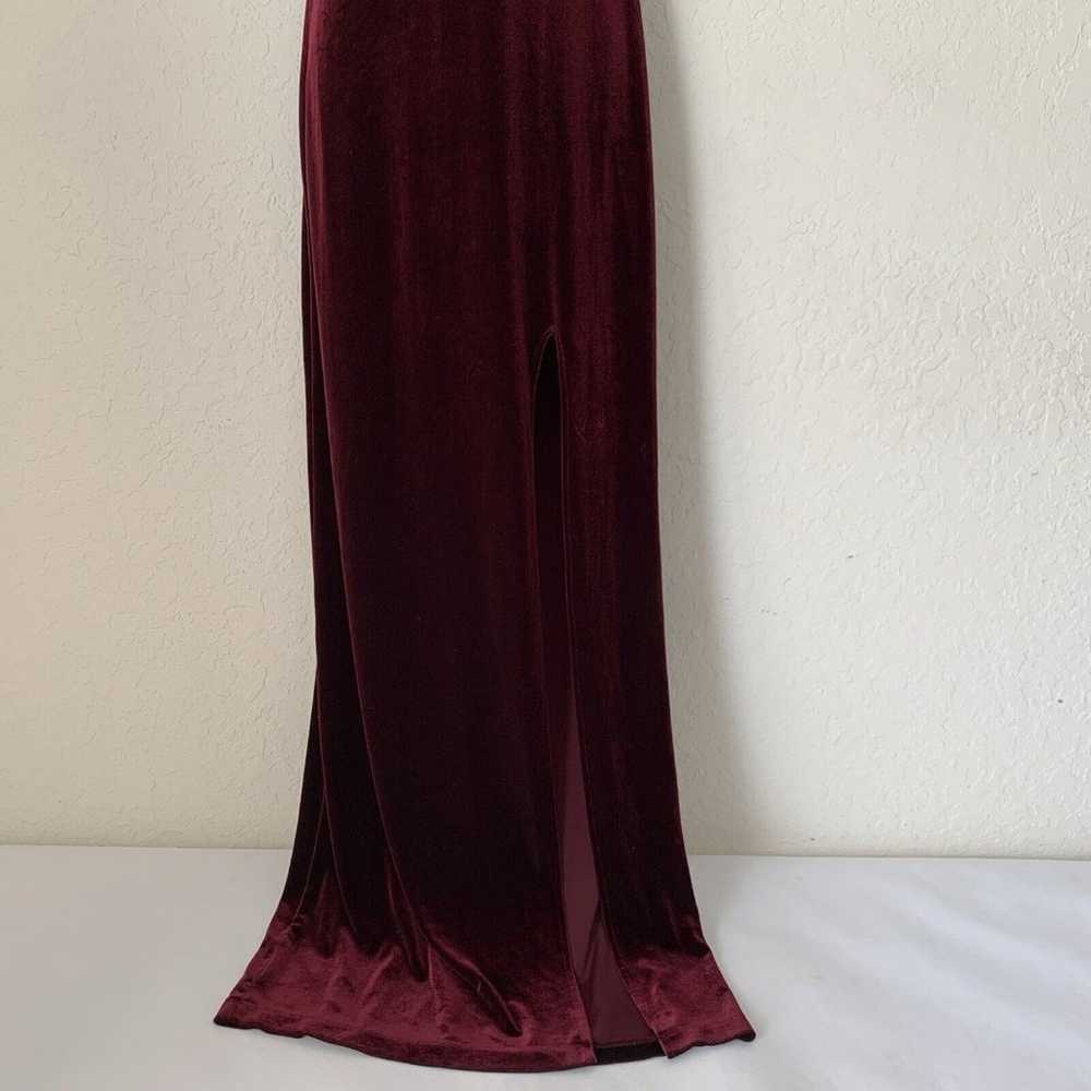 Vintage Velvet Dress Women 5/6 Burgundy Red High … - image 4