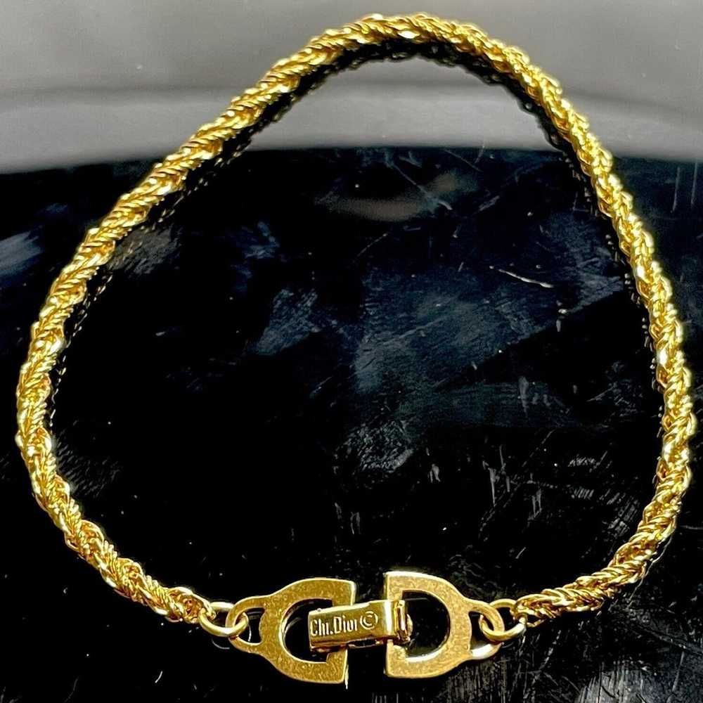 Dior Bracelet Gold Tone Braided 7” - image 2