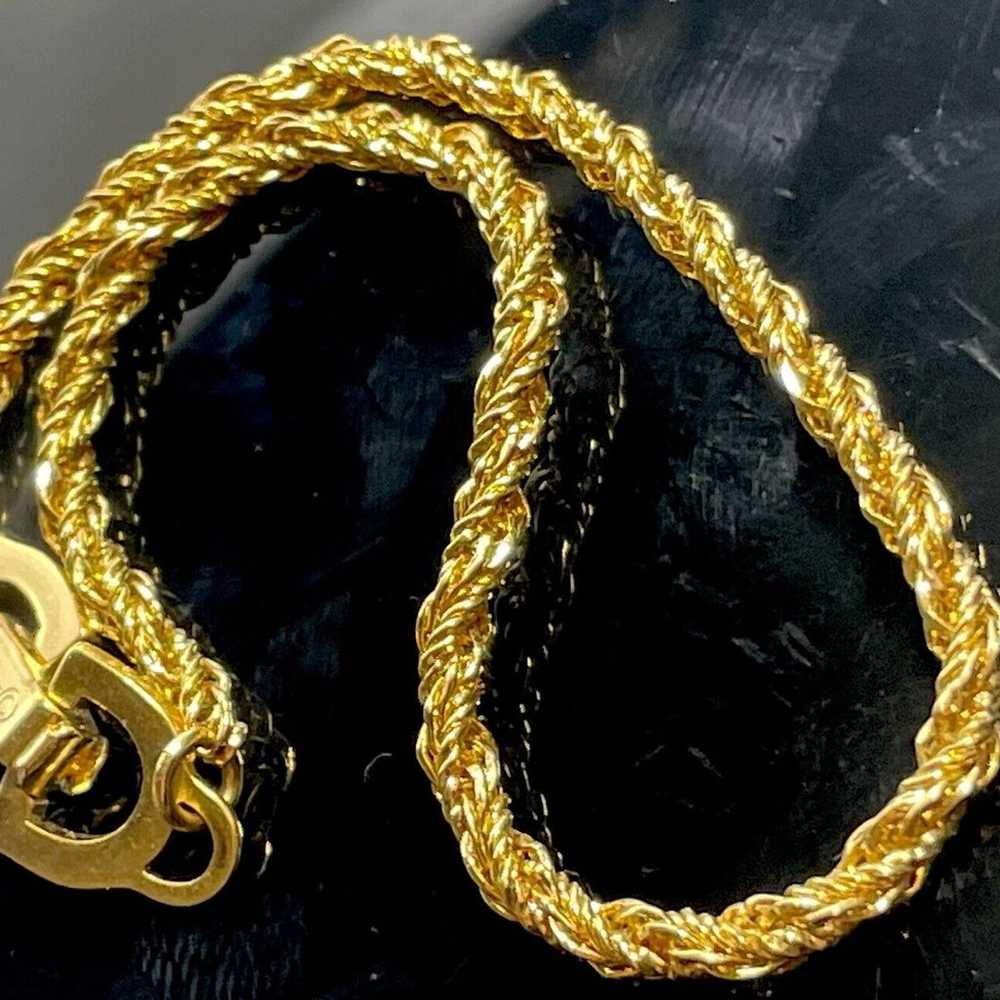 Dior Bracelet Gold Tone Braided 7” - image 3