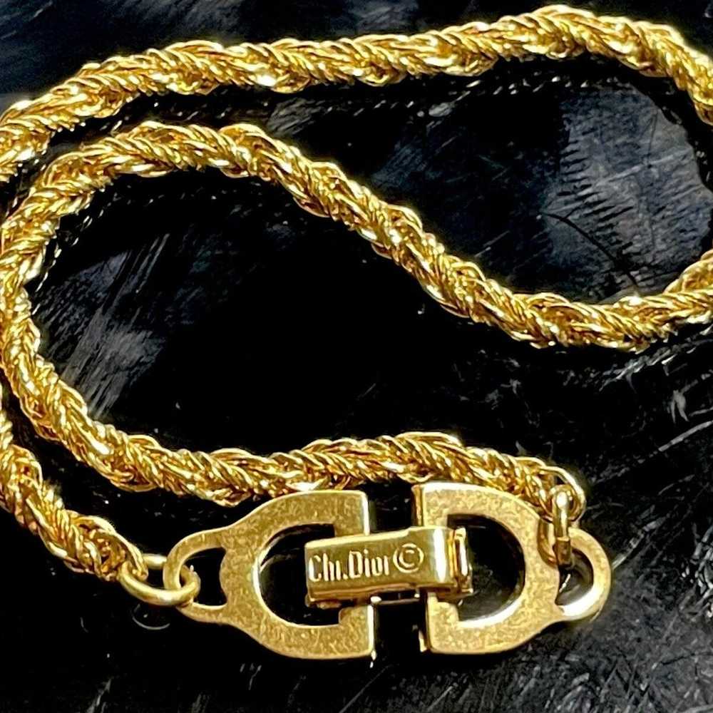 Dior Bracelet Gold Tone Braided 7” - image 4